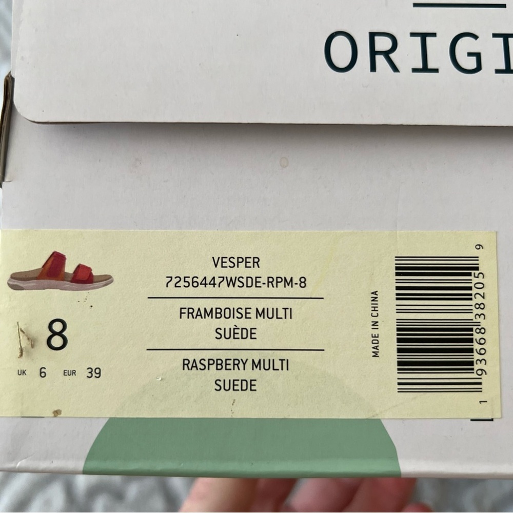 Earth Origins Vesper Suede Slides 8 Raspberry Multi NWOT - Picture 2 of 8